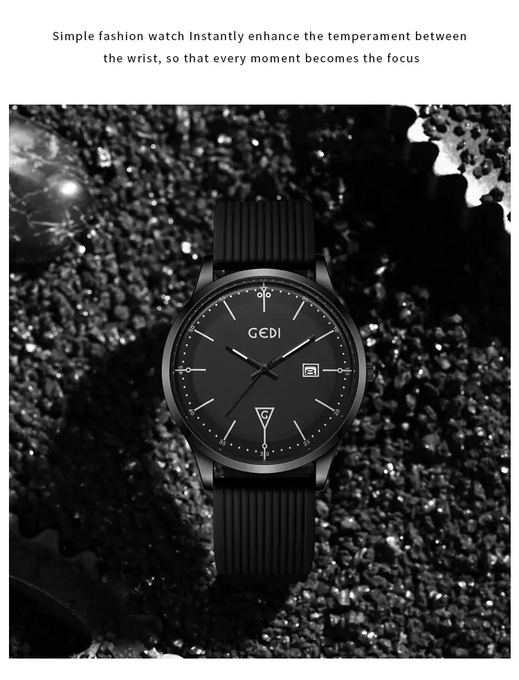 Men's White Silicone Quartz Watch with Calendar — feature 6