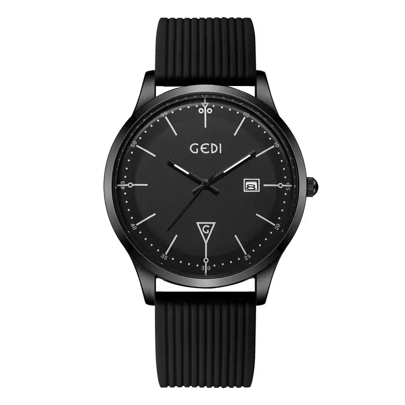 Men's White Silicone Quartz Watch with Calendar - Image 2