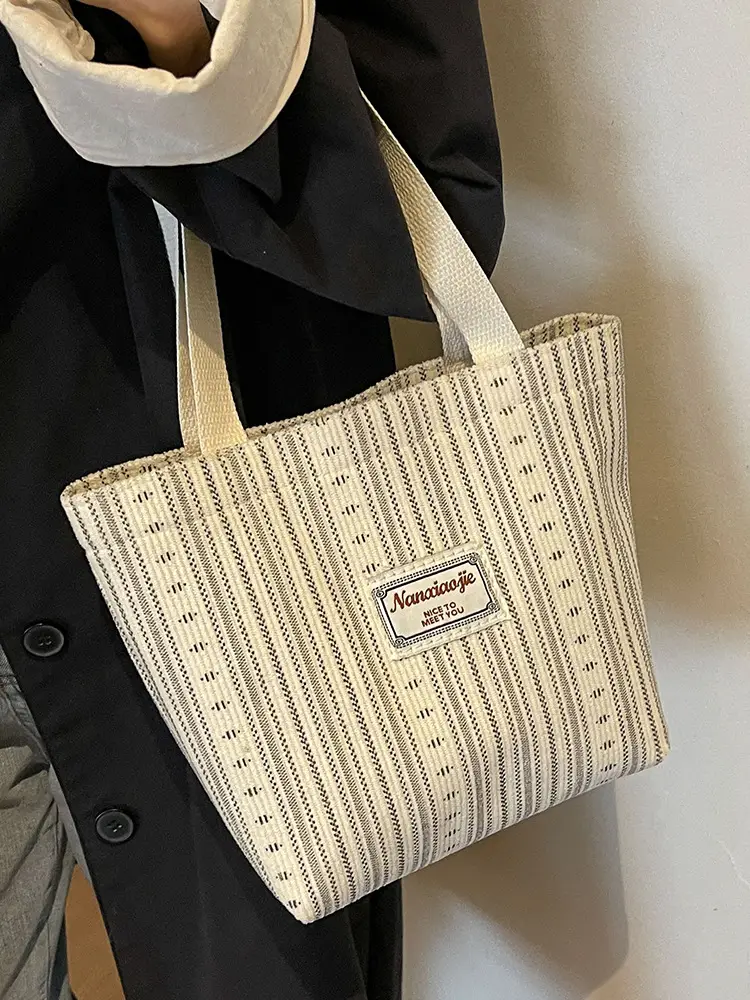 Women's 2024 Textured Shoulder Bag Pink Beige - Image 6