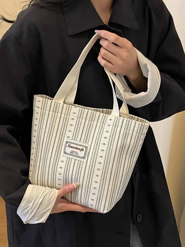 Women's 2024 Textured Shoulder Bag Pink Beige - Image 7