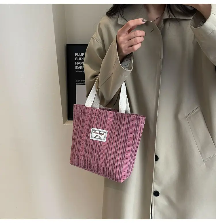 Women's 2024 Textured Shoulder Bag Pink Beige — feature 17