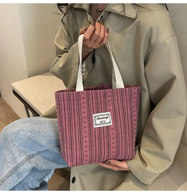Women's 2024 Textured Shoulder Bag Pink Beige — feature 19