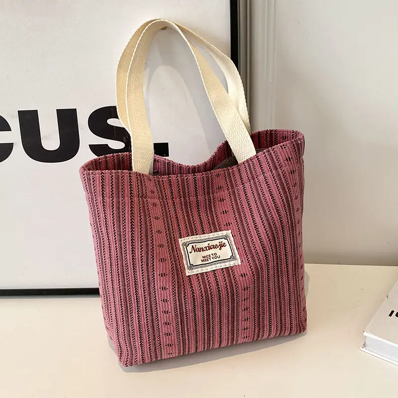 Women's 2024 Textured Shoulder Bag Pink Beige - Image 2