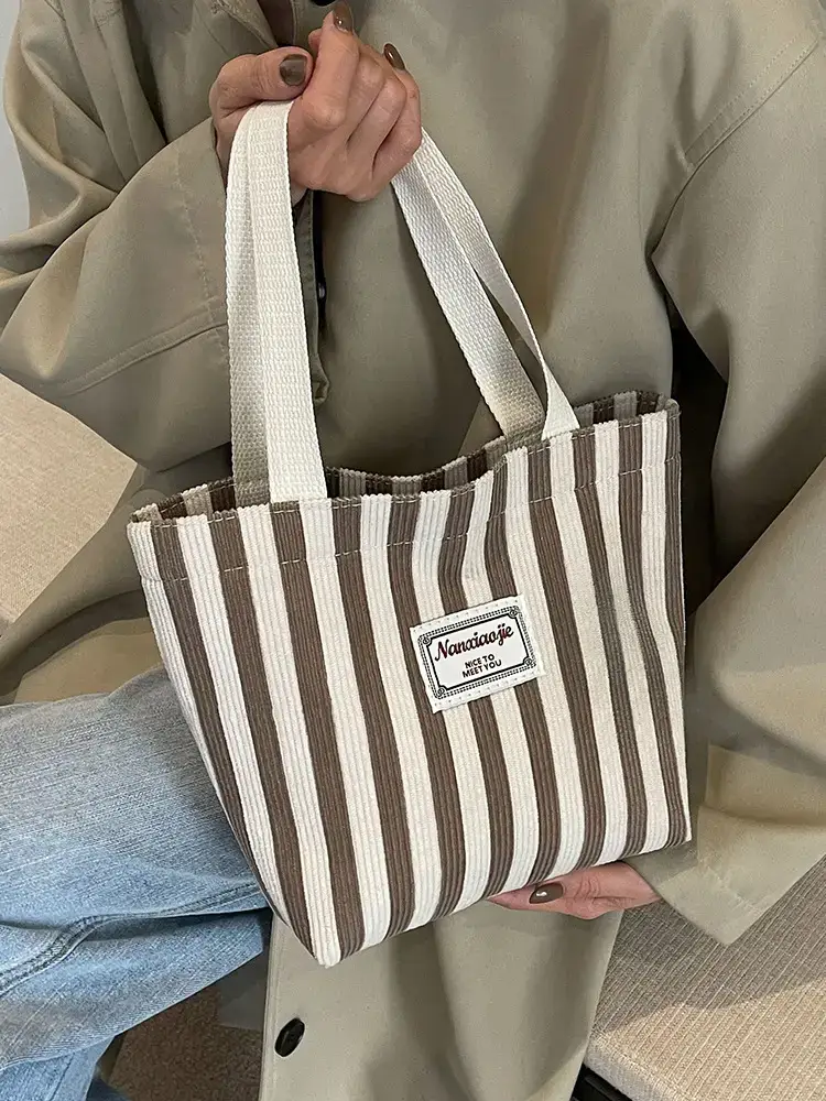 Vertical Canvas Bag Large Capacity Women's 2024 Summer - Image 4