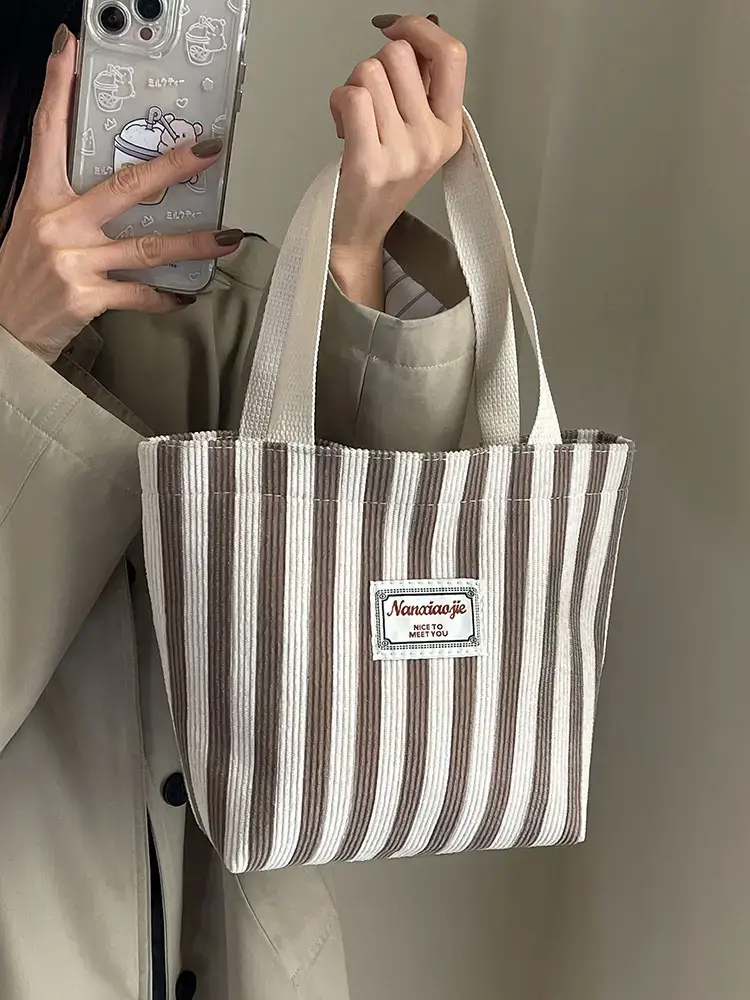 Vertical Canvas Bag Large Capacity Women's 2024 Summer - Image 5