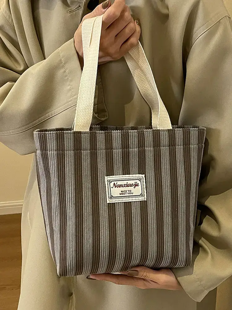 Vertical Canvas Bag Large Capacity Women's 2024 Summer - Image 6