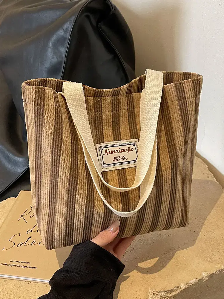 Vertical Canvas Bag Large Capacity Women's 2024 Summer - Image 7