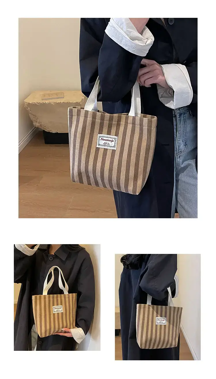 Vertical Canvas Bag Large Capacity Women's 2024 Summer — feature 10