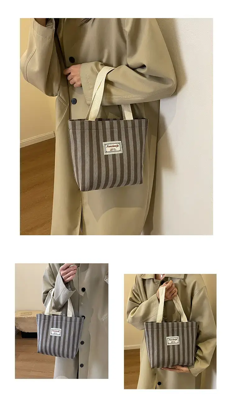 Vertical Canvas Bag Large Capacity Women's 2024 Summer — feature 11