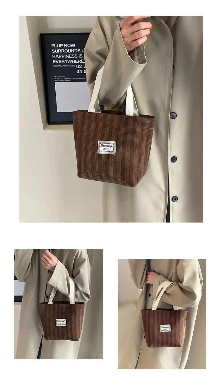 Vertical Canvas Bag Large Capacity Women's 2024 Summer — feature 12