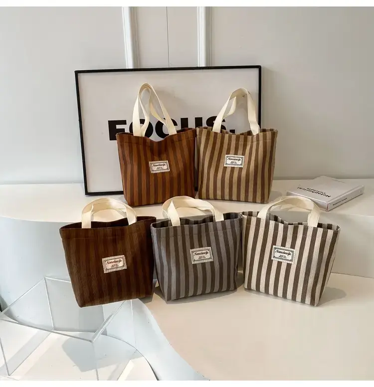 Vertical Canvas Bag Large Capacity Women's 2024 Summer — feature 13
