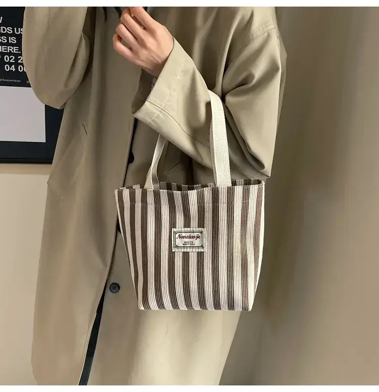 Vertical Canvas Bag Large Capacity Women's 2024 Summer — feature 14
