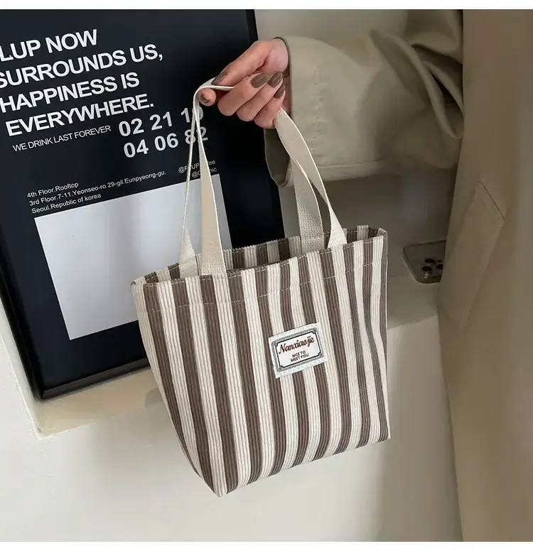 Vertical Canvas Bag Large Capacity Women's 2024 Summer — feature 17