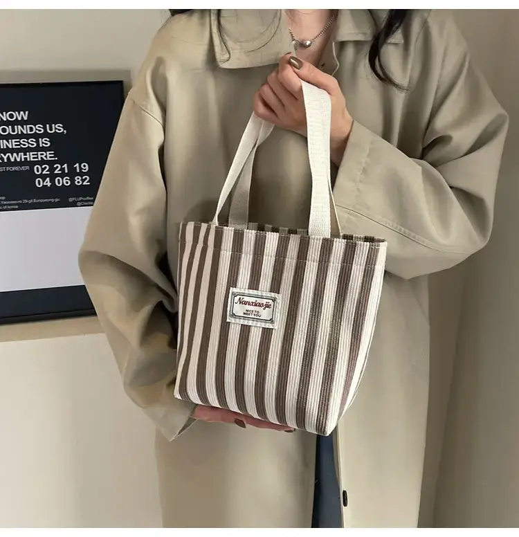 Vertical Canvas Bag Large Capacity Women's 2024 Summer — feature 18