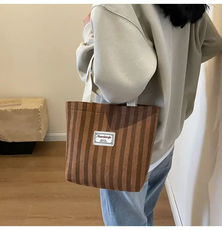 Vertical Canvas Bag Large Capacity Women's 2024 Summer — feature 19