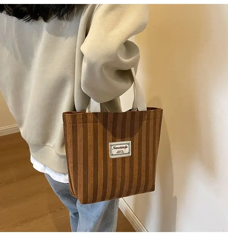 Vertical Canvas Bag Large Capacity Women's 2024 Summer — feature 20