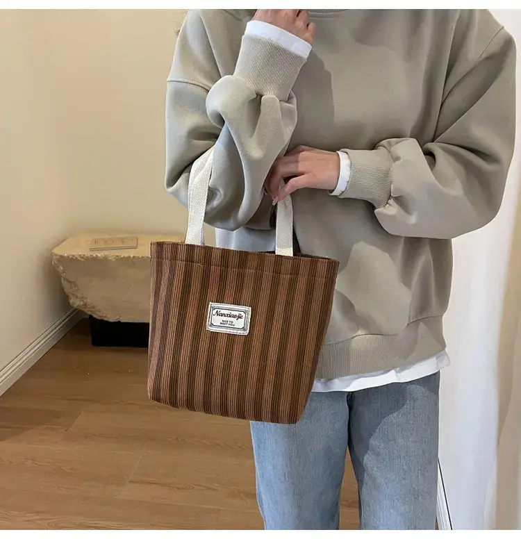 Vertical Canvas Bag Large Capacity Women's 2024 Summer — feature 21