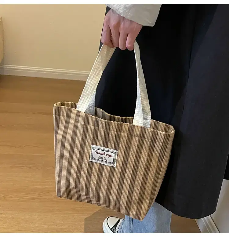 Vertical Canvas Bag Large Capacity Women's 2024 Summer — feature 24