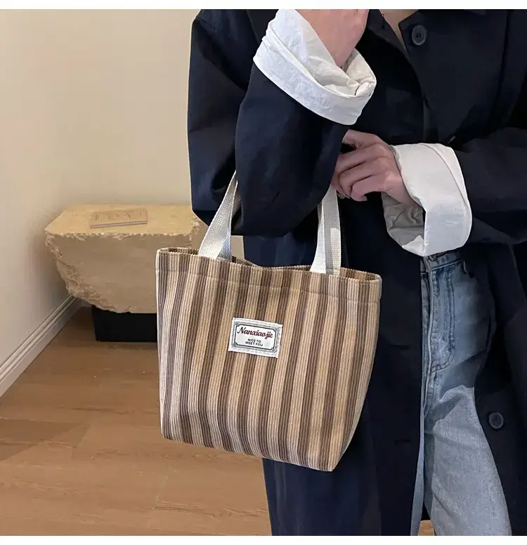Vertical Canvas Bag Large Capacity Women's 2024 Summer — feature 25