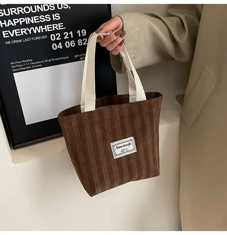 Vertical Canvas Bag Large Capacity Women's 2024 Summer — feature 28