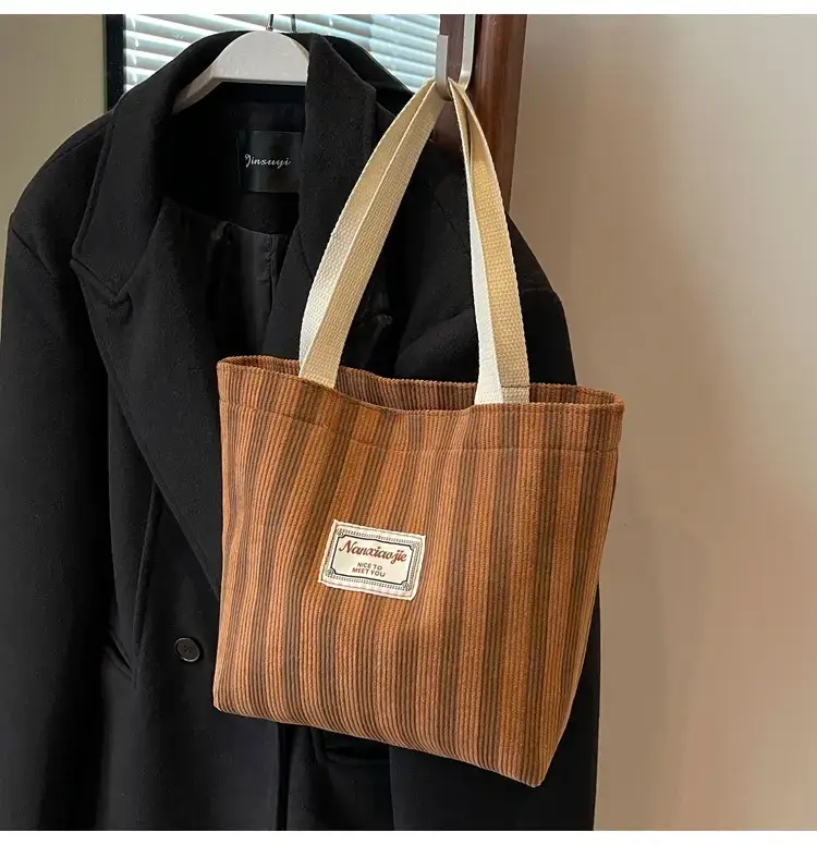 Vertical Canvas Bag Large Capacity Women's 2024 Summer — feature 29