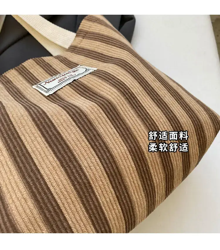 Vertical Canvas Bag Large Capacity Women's 2024 Summer — feature 3