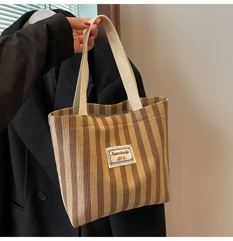 Vertical Canvas Bag Large Capacity Women's 2024 Summer — feature 30
