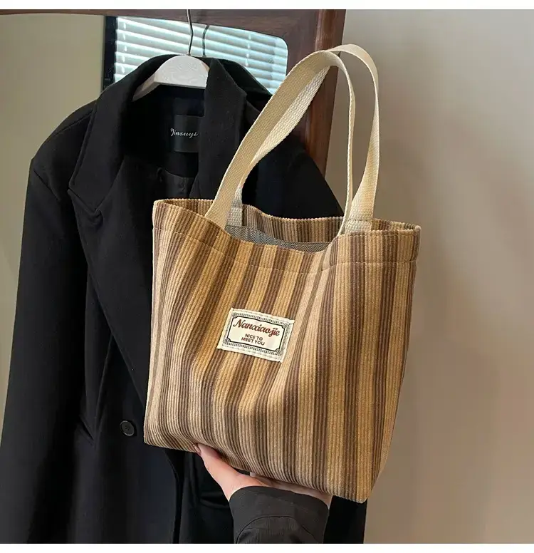 Vertical Canvas Bag Large Capacity Women's 2024 Summer — feature 31
