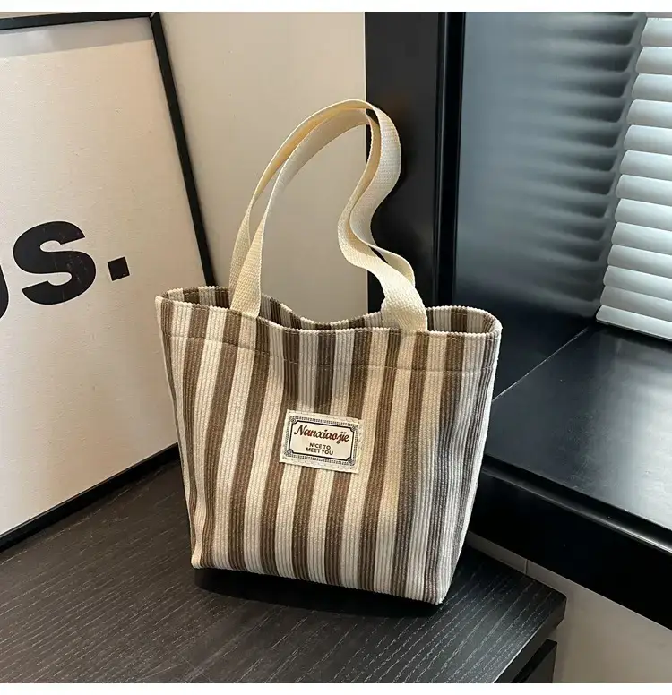 Vertical Canvas Bag Large Capacity Women's 2024 Summer — feature 32