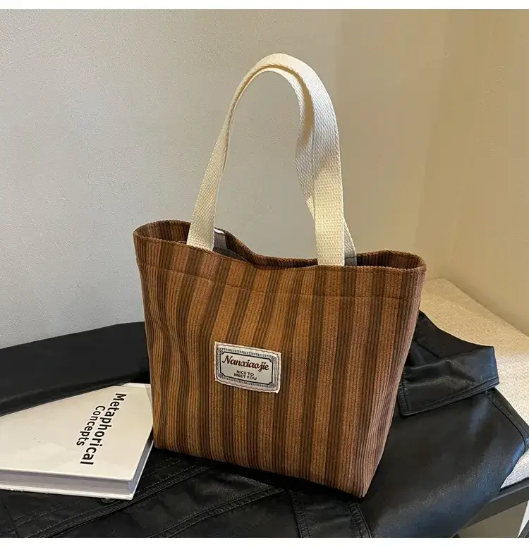 Vertical Canvas Bag Large Capacity Women's 2024 Summer — feature 33