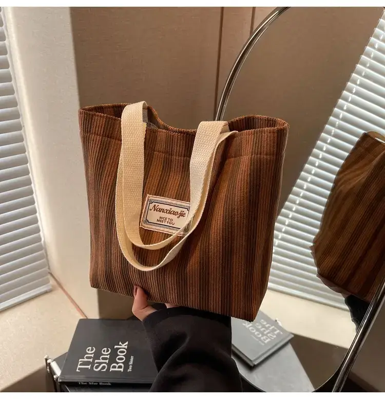 Vertical Canvas Bag Large Capacity Women's 2024 Summer — feature 34