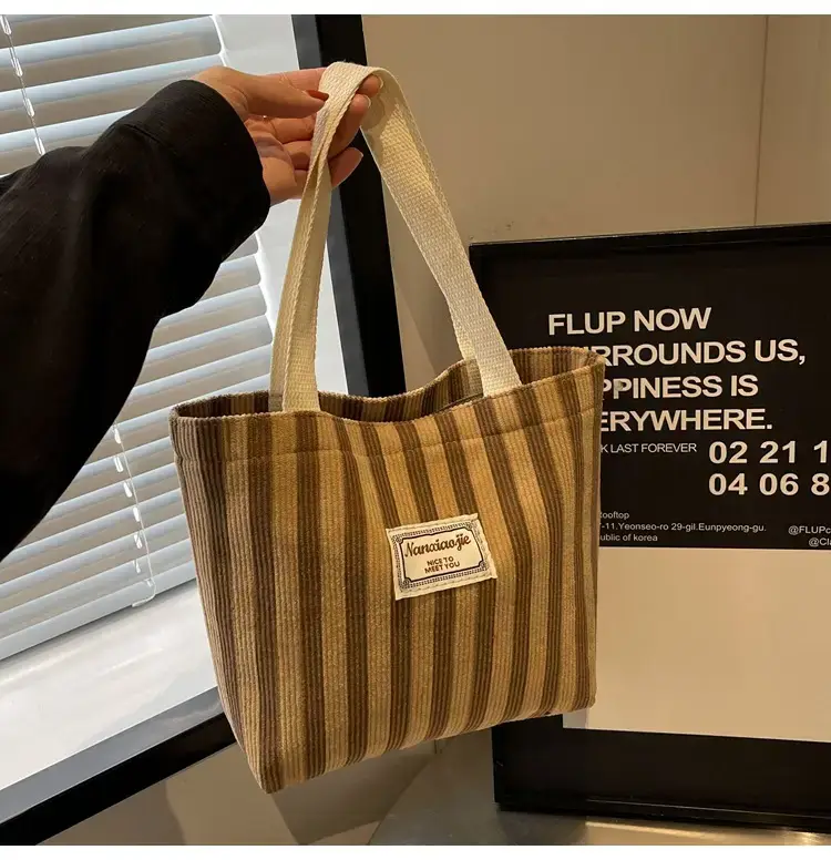 Vertical Canvas Bag Large Capacity Women's 2024 Summer — feature 36