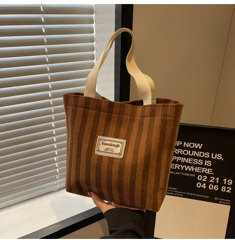 Vertical Canvas Bag Large Capacity Women's 2024 Summer — feature 37