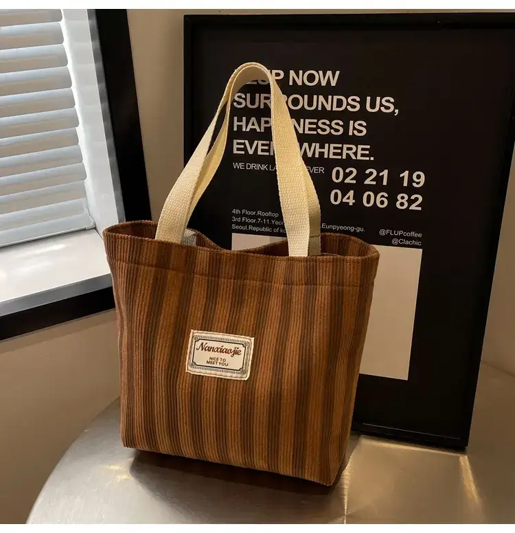 Vertical Canvas Bag Large Capacity Women's 2024 Summer — feature 38