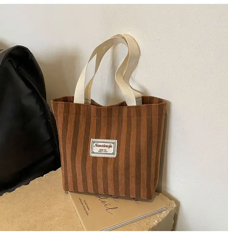 Vertical Canvas Bag Large Capacity Women's 2024 Summer — feature 39