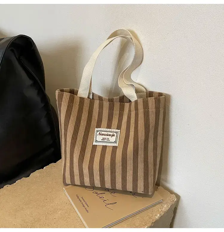 Vertical Canvas Bag Large Capacity Women's 2024 Summer — feature 42