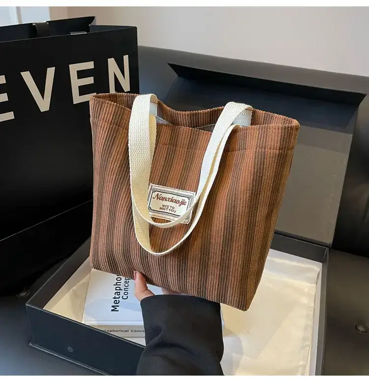 Vertical Canvas Bag Large Capacity Women's 2024 Summer — feature 43