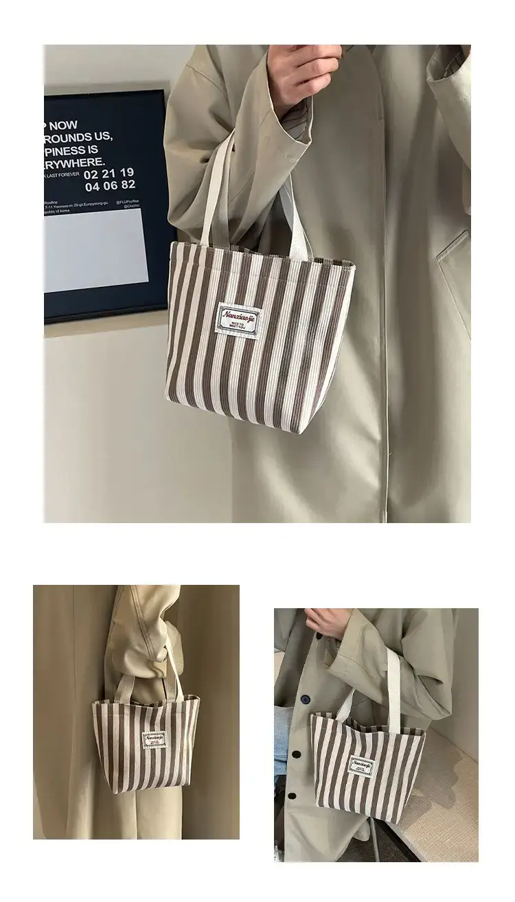 Vertical Canvas Bag Large Capacity Women's 2024 Summer — feature 8