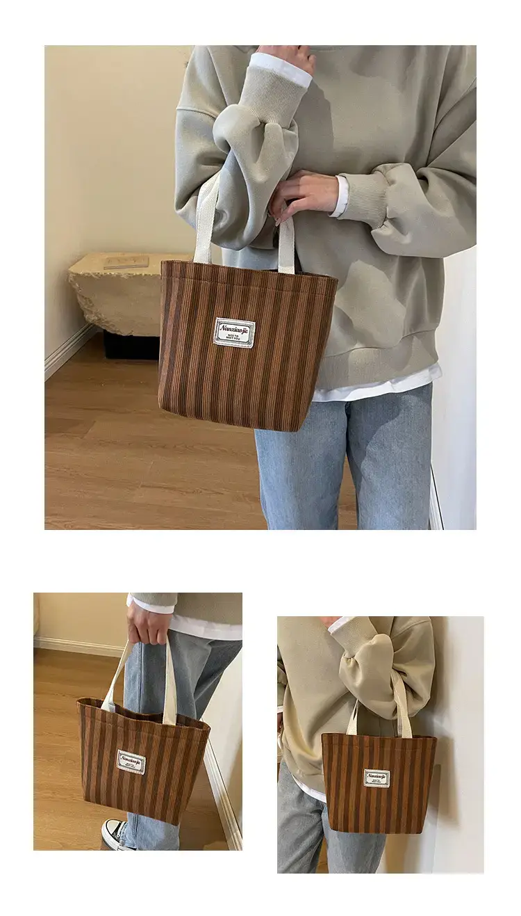 Vertical Canvas Bag Large Capacity Women's 2024 Summer — feature 9