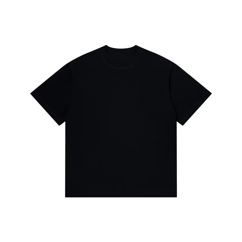 Men Black Cotton T-Shirt 230g Summer Loose Fit