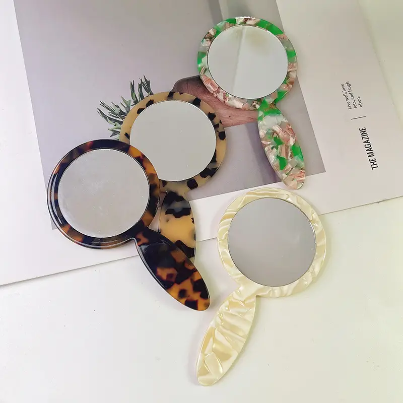 Portable Korean Handle Makeup Mirror for Daily Use - Image 11