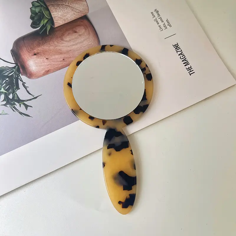 Portable Korean Handle Makeup Mirror for Daily Use - Image 2