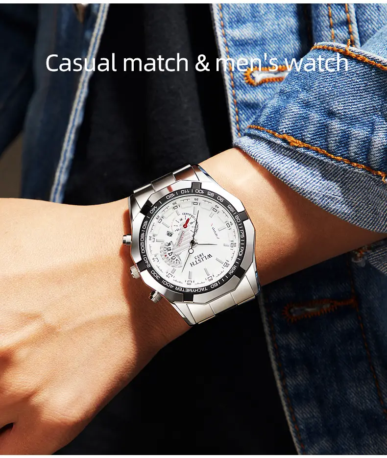 Gold Chronograph Watch with Calendar & Dial — feature 14