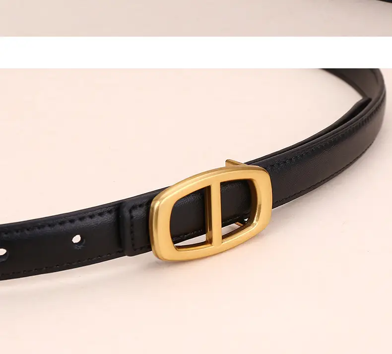 Women Genuine Leather Belt 20cm Gold Buckle — feature 14