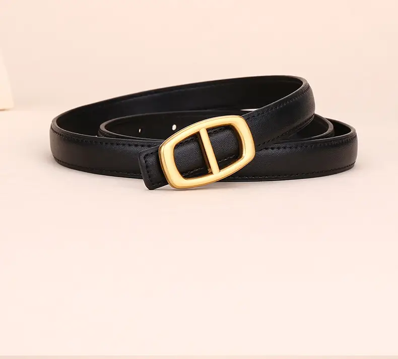 Women Genuine Leather Belt 20cm Gold Buckle — feature 19
