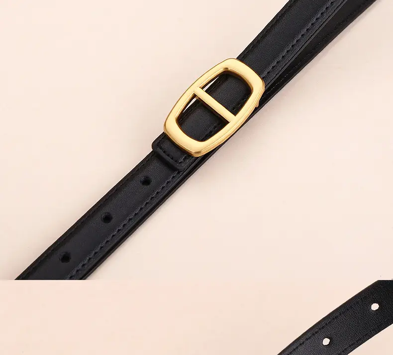 Women Genuine Leather Belt 20cm Gold Buckle — feature 21