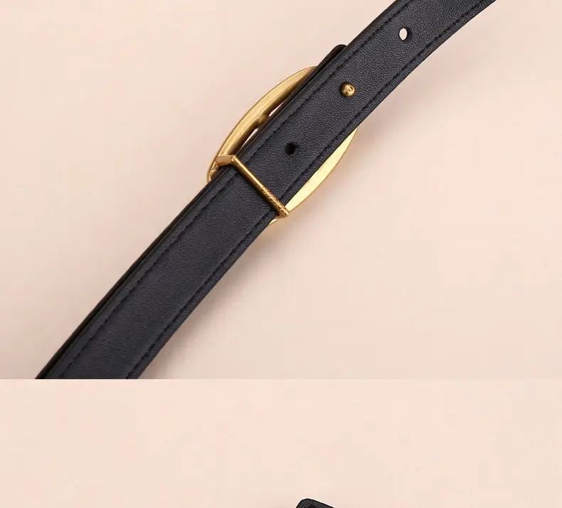 Women Genuine Leather Belt 20cm Gold Buckle — feature 22