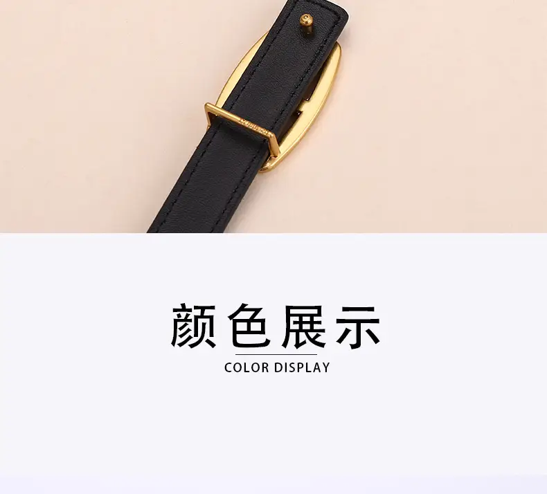 Women Genuine Leather Belt 20cm Gold Buckle — feature 23