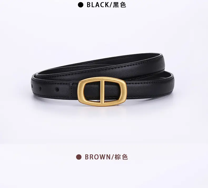 Women Genuine Leather Belt 20cm Gold Buckle — feature 24