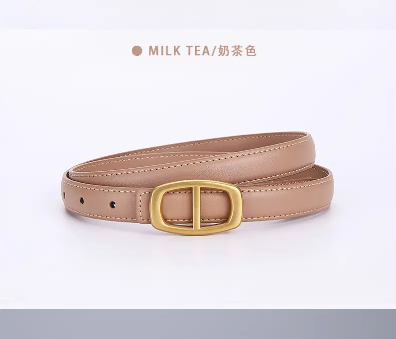 Women Genuine Leather Belt 20cm Gold Buckle — feature 27